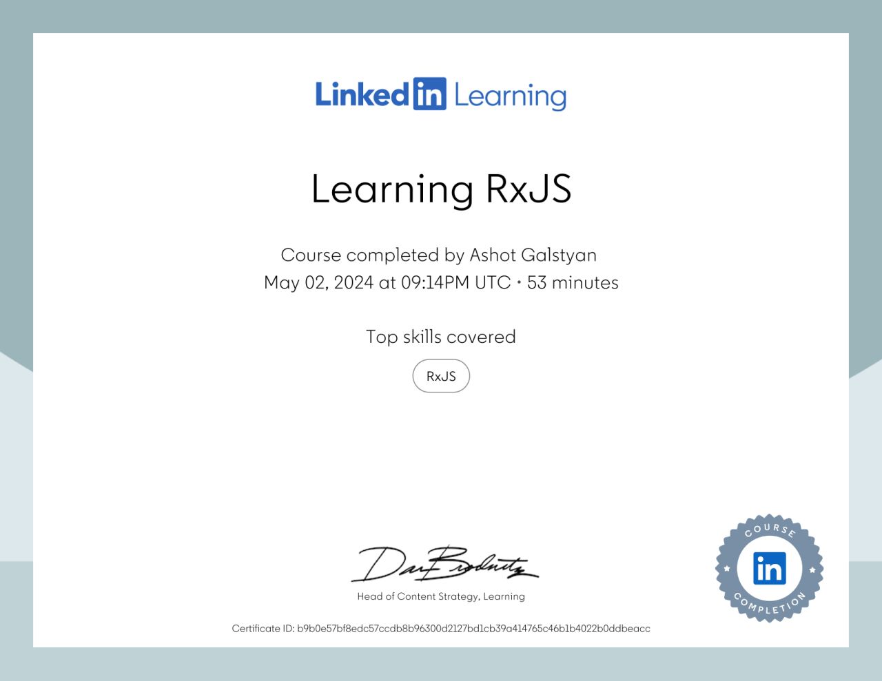 RxJS certificate
