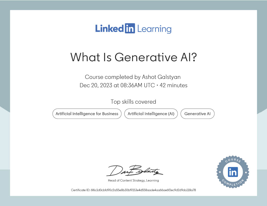What is Generative AI certificate